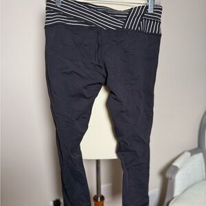 lululemon athletica Black Leggings with Striped Waistband